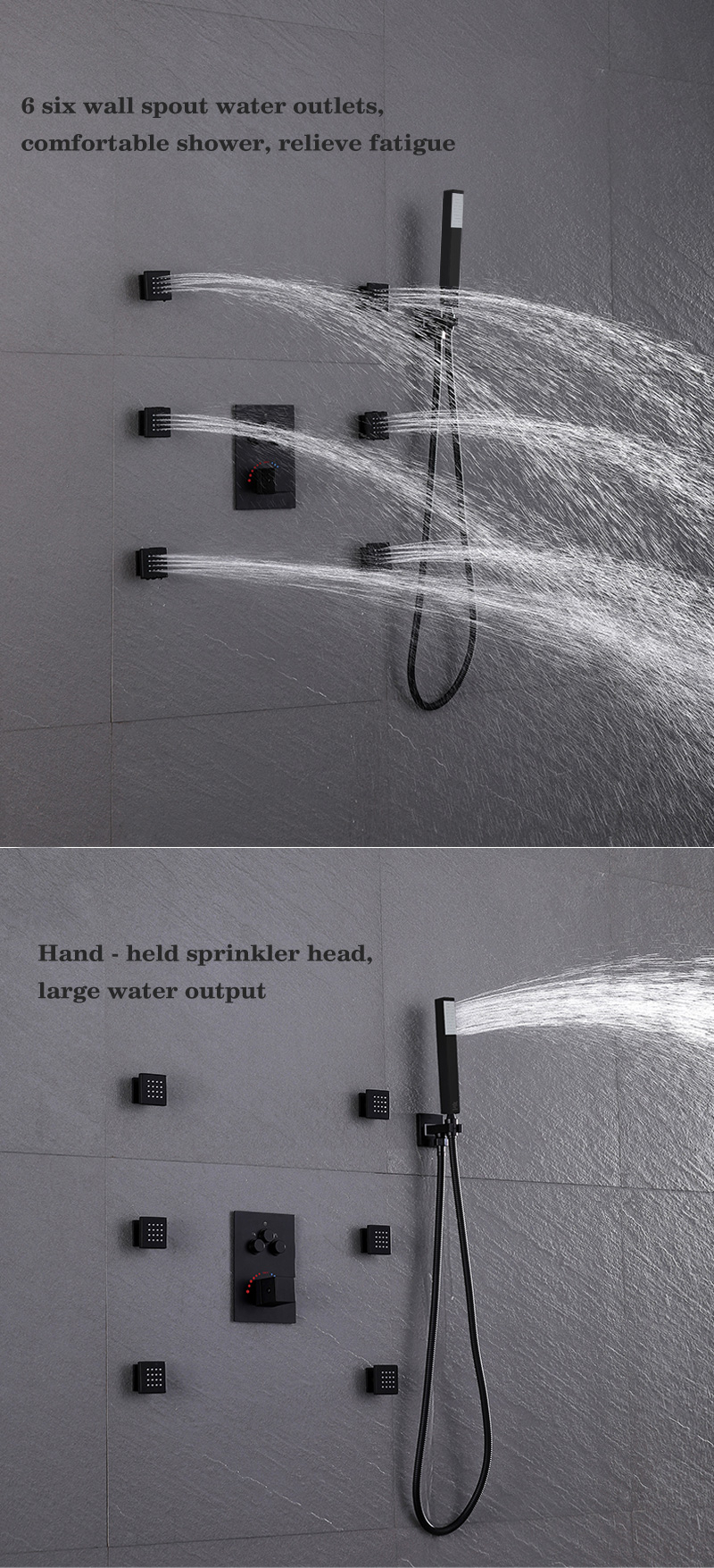 Mezclador de ducha termost&aacute;tico empotrado 3 funciones