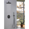 Juego de ducha termostático oculto negro moderno de acero inoxidable 304 para baño