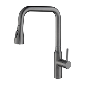 Grifo de fregadero de cocina abatible con sensor táctil gris pistola moderno de acero inoxidable 304