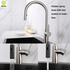 Grifo de fregadero de cocina extraíble caliente y frío cepillado de acero inoxidable 304