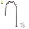 CUPC de alta calidad 304 de acero inoxidable níquel dividido dos orificios extraíble grifo de fregadero de cocina