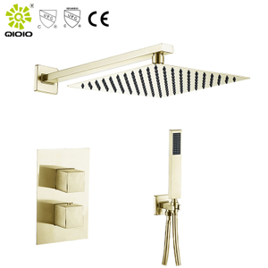 Juego de mezclador termostático de ducha de baño termostático caliente y frío montado en la pared de acero inoxidable 304 de alta calidad de alta calidad CUPC