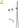 Elegante sistema de ducha de baño oculto redondo de dos funciones Sistema de ducha de baño en la pared 304 de tinción inoxidable