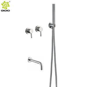 Elegante sistema de ducha de baño oculto redondo de dos funciones Sistema de ducha de baño en la pared 304 de tinción inoxidable