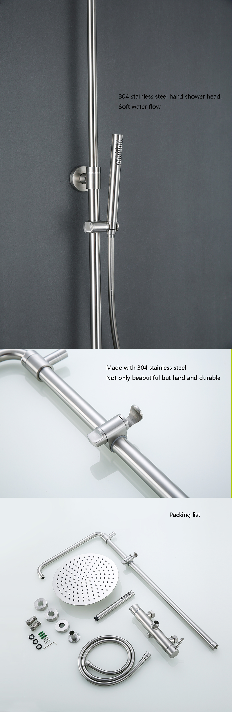 Conjunto de ducha montado en la pared