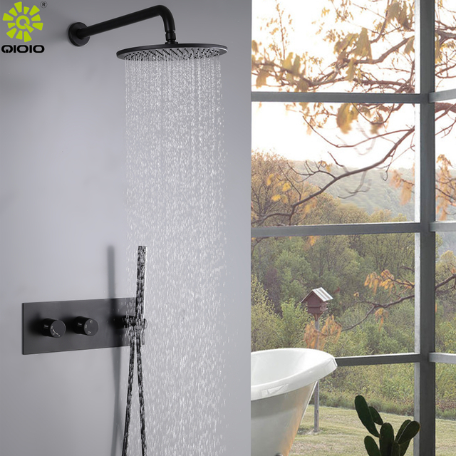 Juego de ducha de baño oculto en la pared de dos vías con función de frío y calor de acero inoxidable 304