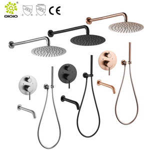 cUPC de alta calidad en la pared 304 de acero inoxidable cepillado de oro grifos mezcladores de ducha sistema de ducha oculto grifo de ducha de baño