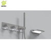 Fabricación de acero inoxidable 304 montado en la pared, caliente y frío, baño de tres vías, juego de grifos para ducha y baño
