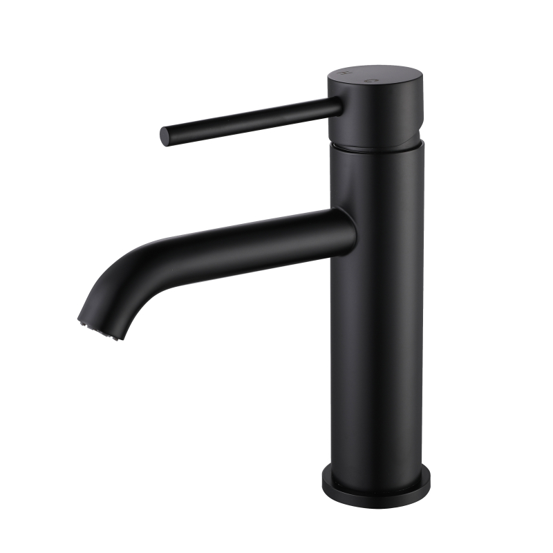 Grifo para fregadero de recipiente de acero inoxidable negro mate