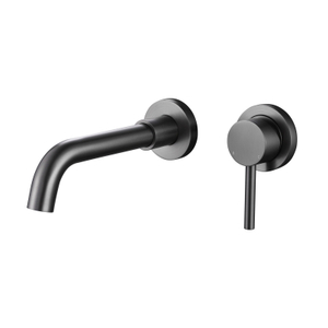 Grifo de lavabo de baño de montaje en pared gris pistola de acero inoxidable 304 de lujo