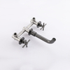 Grifo de doble manija para lavabo de baño con montaje en pared gris pistola de acero inoxidable 304 