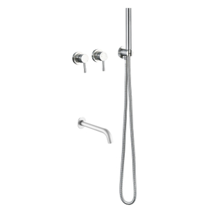 Juegos de grifería para bañera y ducha de baño de acero inoxidable 304 montados en la pared cromados