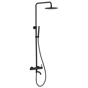 Juego de mezclador de ducha de 3 funciones para baño negro mate de acero inoxidable 304