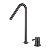 Grifo moderno para lavabo de baño con manija separada de dos orificios negro pistola de acero inoxidable 304