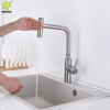 Grifo de cocina abatible con sensor táctil de níquel cepillado de acero inoxidable 304 caliente y frío