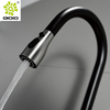 Grifo de cocina de fregadero abatible mixto caliente y frío negro moderno de acero inoxidable 304