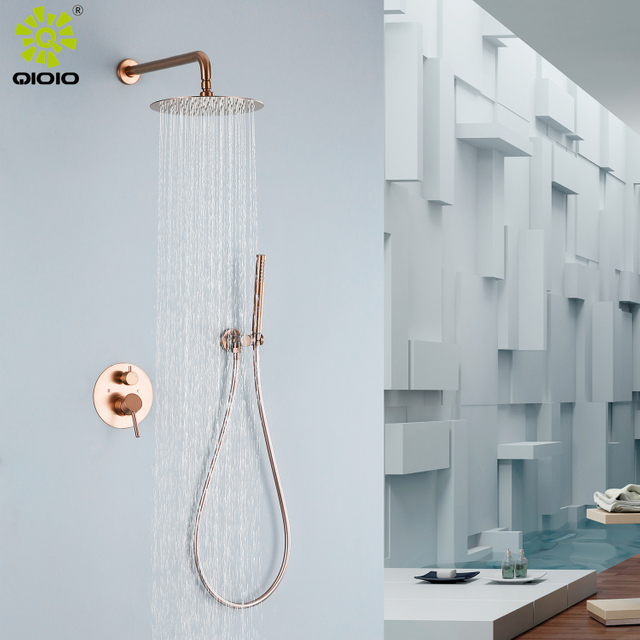 cUPC de alta calidad 304 de acero inoxidable, cabezal de ducha tipo lluvia, baño, juego de ducha oculto montado en la pared