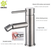 Mezclador de lavabo bidet cepillado de acero inoxidable 304 grifos monomando para grifo de lavabo de baño