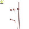 Elegante sistema de ducha de baño oculto redondo de dos funciones Sistema de ducha de baño en la pared 304 de tinción inoxidable