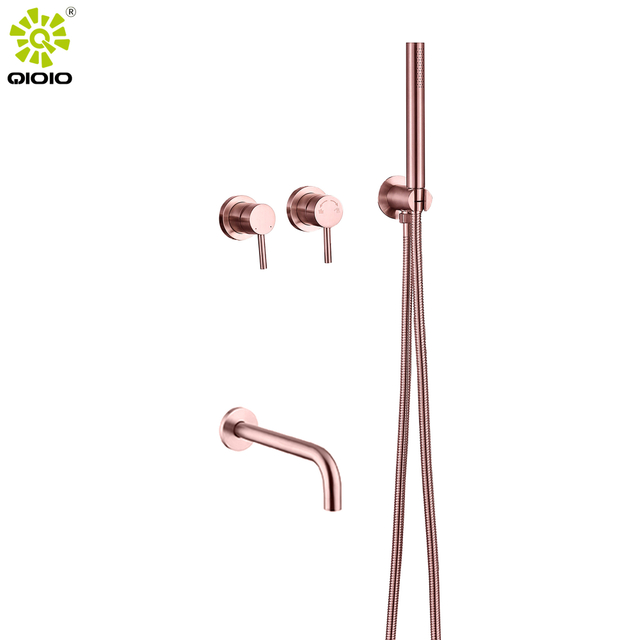 Elegante sistema de ducha de baño oculto redondo de dos funciones Sistema de ducha de baño en la pared 304 de tinción inoxidable