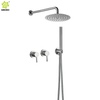 Conjunto de mezclador de ducha de baño montado en la pared con cabezal de ducha con cabezal de lluvia de acero inoxidable 304