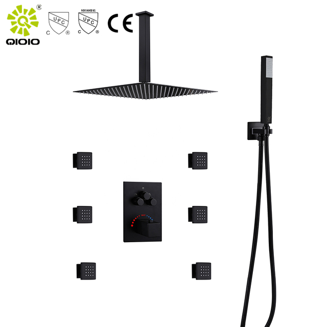 Gran oferta de alta calidad, acero inoxidable 304, latón, 3 funciones, mezclador termostático oculto, grifos de baño y ducha