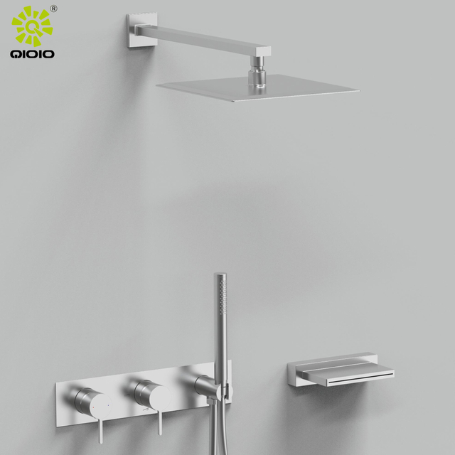 Nuevo producto 304 conjunto de mezclador de ducha de baño caliente y frío montado en la pared de acero inoxidable